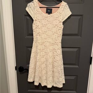 Maeve Anthropologie White Cream Lace Mini Dress Size Small